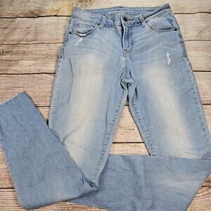 Old Navy Rockstar Mid Rise Distressed Jeans Women's 4 Blue 5-Pocket Light Wash